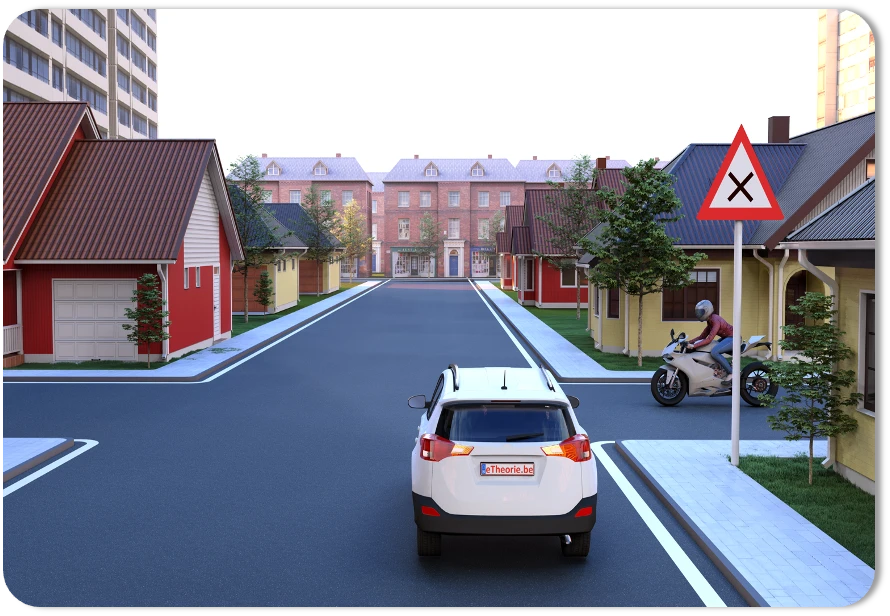 Traffic sign B17 warns of an intersection with right of way from the right