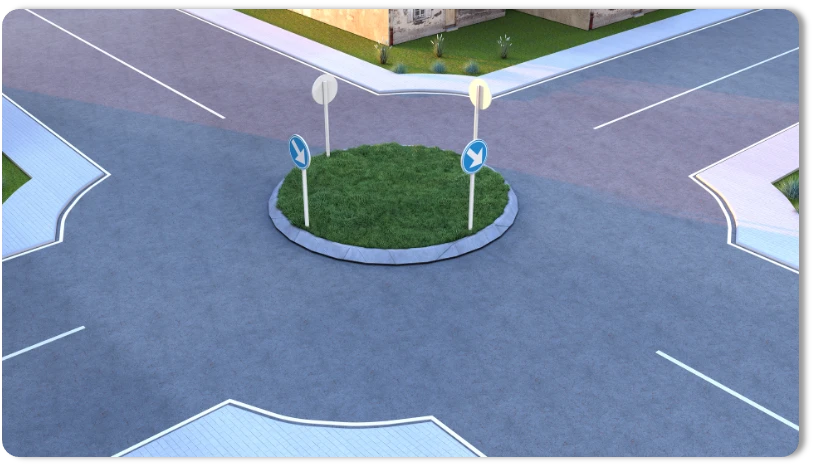 Circular intersection without priority signs