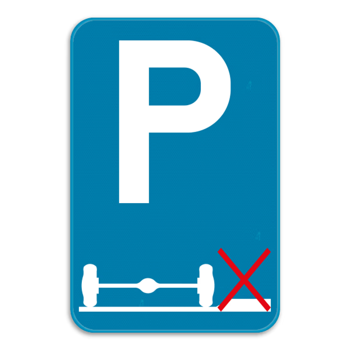 Bord E9g verplicht parkeren op de rijbaan