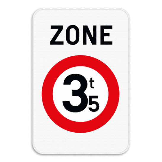 Zonebord ZC21 maximaal 3,5 ton