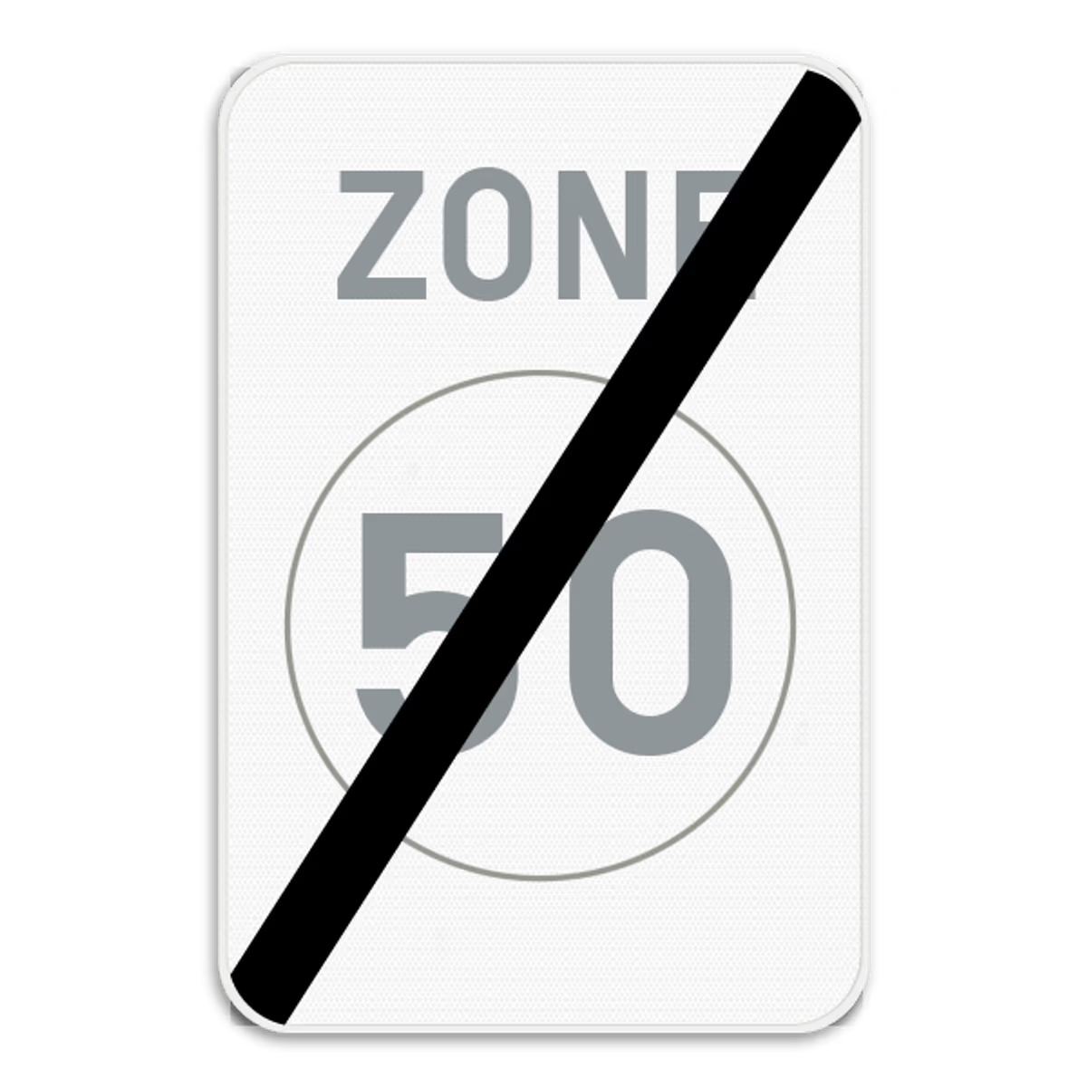 Zonebord ZC45 einde snelheidszone