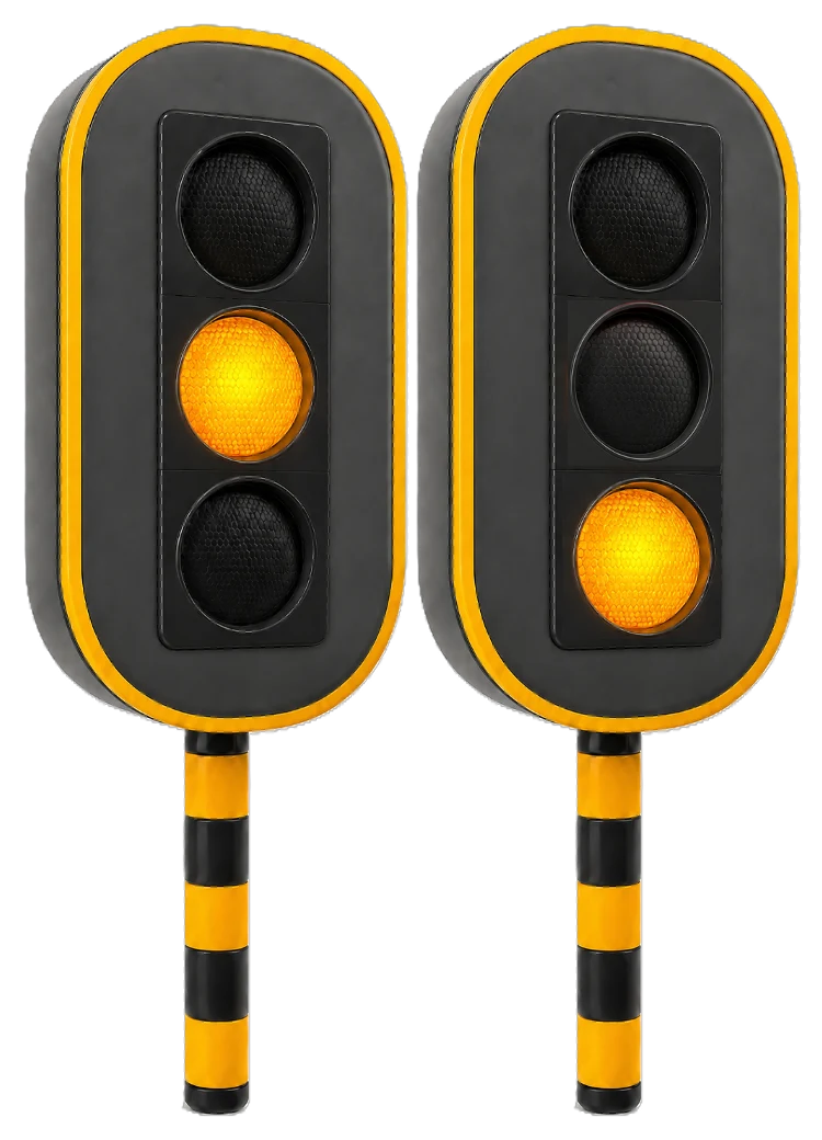 Orange-yellow flashing light