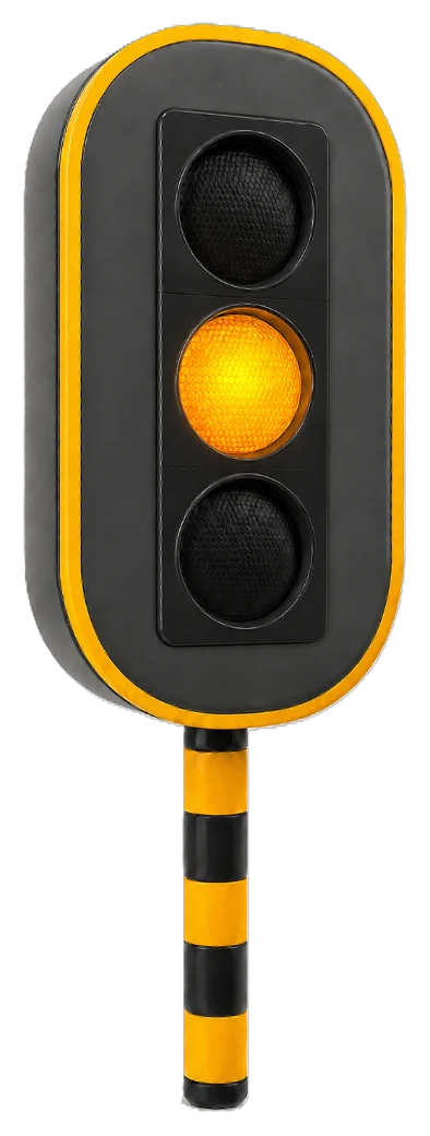 Orange-yellow traffic light